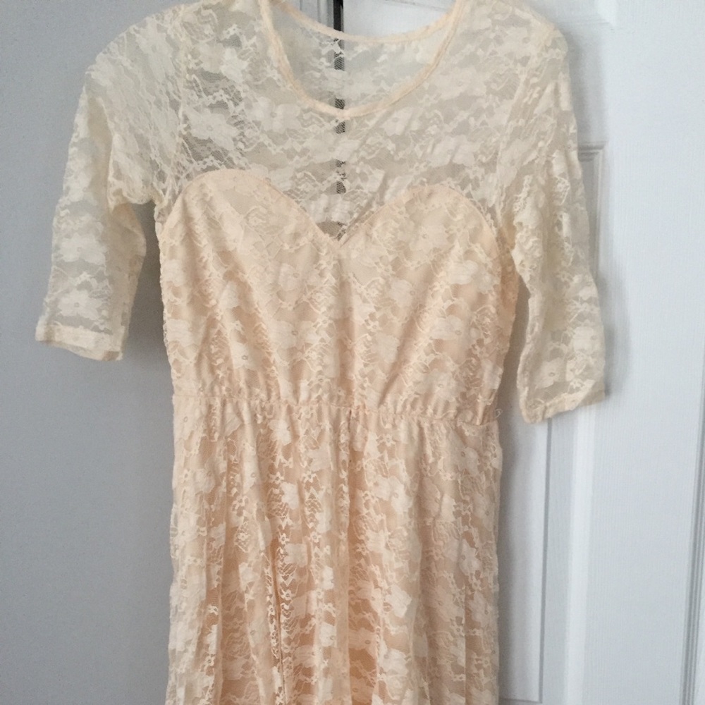 Asos cream lace maternity dress
